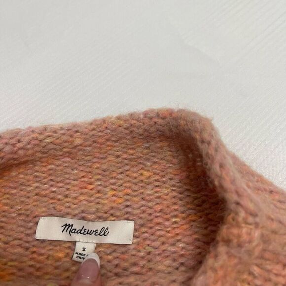 Madewell Pink Mock Neck Wool Alpaca Sweater Size Small - Picture 2 of 8
